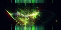 Abstract technology background with polygonal grid analyze and blurred lines. Analytics algorithms data. Quantum cryptography Royalty Free Stock Photo