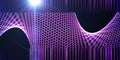 Abstract technology background with purple hexagons net, blurred lines and shine. Blockchain. Artificial intelligence and