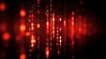 Abstract technology background. Red digital binary data stream. Code in cyberspace, matrix. Royalty Free Stock Photo