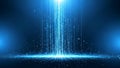 Abstract technology background representing digital data stream or particle flow in blue light effect Royalty Free Stock Photo