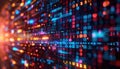 Abstract technology background showing glowing binary code flowing on computer screen Royalty Free Stock Photo