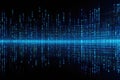 Abstract technology background. Vector illustration. Blue digital binary code on black background, Abstract binary background for Royalty Free Stock Photo
