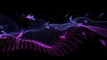 Abstract technology background with wavy color grid in dark cyberspace. Big Data. Analytics data algorithms. Computing concept. Royalty Free Stock Photo