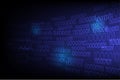 Abstract Technology binary code Big data Random blue digits wall on screen, Vector Illustration Royalty Free Stock Photo