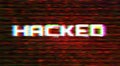 Abstract technology binary code red background with title Hacked Royalty Free Stock Photo