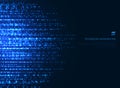 Abstract technology blue magic sparkling glitter particles lines on dark background