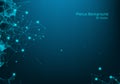 Abstract technology blue wire network futuristic wireframe data visualisation with lighting effect. Big data connection background