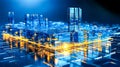 Abstract technology chip processor background circuit board and html code