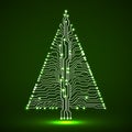 Abstract technology Christmas tree, circuit board Royalty Free Stock Photo