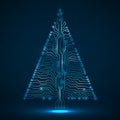 Abstract technology Christmas tree, circuit board Royalty Free Stock Photo