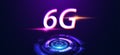 Abstract technology circle digital futuristic concept 6g sixth generation wireless communication technology network connection