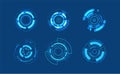 Abstract technology circle set design.Icon Editable