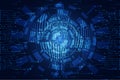 Abstract technology concept circle world digital link binary on