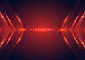 Abstract technology concept red arrow lighting effect triangle on dark background Royalty Free Stock Photo