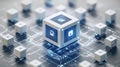 Abstract Technology Concept Showing Digital Data Security and Network Structure with Cubes Royalty Free Stock Photo