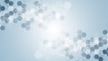 Abstract technology connect background lines and dots with hexagons. Modern hexagons technology concept design