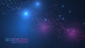 Abstract technology connect background lines and dots with hexagons. Modern hexagons technology concept design
