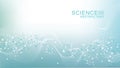 Abstract technology connect background lines and dots with hexagons. Modern hexagons technology concept design