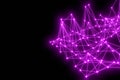 Abstract technology connections in space. Background with structure connecting dots and lines. Big data digital 3d rendering . Royalty Free Stock Photo