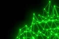 Abstract technology connections in space. Background with structure connecting dots and lines. Big data digital 3d rendering . Royalty Free Stock Photo