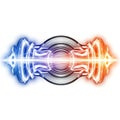 Abstract Technology Core with Blue and Red Energy Streams on White Royalty Free Stock Photo