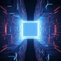 Abstract technology cube in cyberspace background Royalty Free Stock Photo