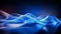 Abstract technology digital background with 3d blue light waves. Modern design with smooth shining curves lines on dark backdrop, Royalty Free Stock Photo