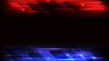 Abstract technology digital futuristic concept glowing red and blue stripes geometric elements on dark background Royalty Free Stock Photo