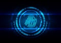 Abstract technology fingerprint  security design concept background, vector illustration design background Royalty Free Stock Photo
