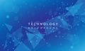 Abstract technology futuristic network data connect dots cyber blue polygon geometric design modern creative background vector Royalty Free Stock Photo