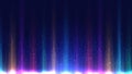 Abstract technology futuristic big data visualization concept neon lighting effect arrow lines signal pattern on dark blue