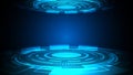 Abstract technology futuristic concept circle hud interface screen design on dark blue background Royalty Free Stock Photo