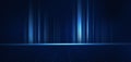Abstract technology futuristic light blue stripe vertical lines light on dark blue background with line lighting effect Royalty Free Stock Photo