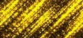 Abstract technology futuristic yellow magic particles lines light sparkling glitter on dark background