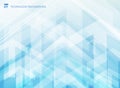 Abstract technology geometric corporate arrows on blue background. Royalty Free Stock Photo