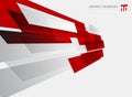 Abstract technology geometric red color shiny motion background. Royalty Free Stock Photo