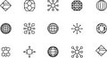 Abstract Technology and Global Network Line Icons Set Modern Connectivity Vector Collection Royalty Free Stock Photo