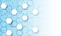 Abstract technology hexagonal background. Connection structure. Royalty Free Stock Photo