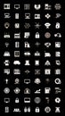 Abstract Technology and Information Infrastructure Icon Set on Black Background Royalty Free Stock Photo