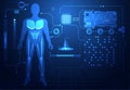 abstract technology interface consist : human body digital,chips,circuit computer robot,health analyzer,scale vitality of the bod Royalty Free Stock Photo