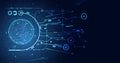 Abstract technology internet world map global network connection in big data future