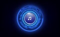 Abstract technology music button Music abstract background