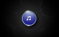 Abstract technology music button and metal texture dark background for internet sites