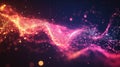Abstract technology network creating glowing data connection wave Royalty Free Stock Photo