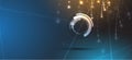 Abstract technology particle. Virtual molecule background. Computer generated for business solution and presentation