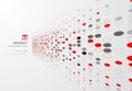 Abstract technology perspective background with red and gray cir Royalty Free Stock Photo