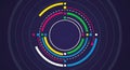Abstract Technology Radar Chart with Vibrant Data Visualization Elements on Dark Background Royalty Free Stock Photo