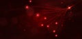 Abstract technology red curve lines on dark background with lighing effect spakling Royalty Free Stock Photo