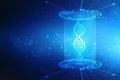 Abstract technology science concept DNA futuristic on hi tech blue background Royalty Free Stock Photo