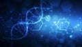 Abstract technology science concept DNA futuristic on hi tech blue background